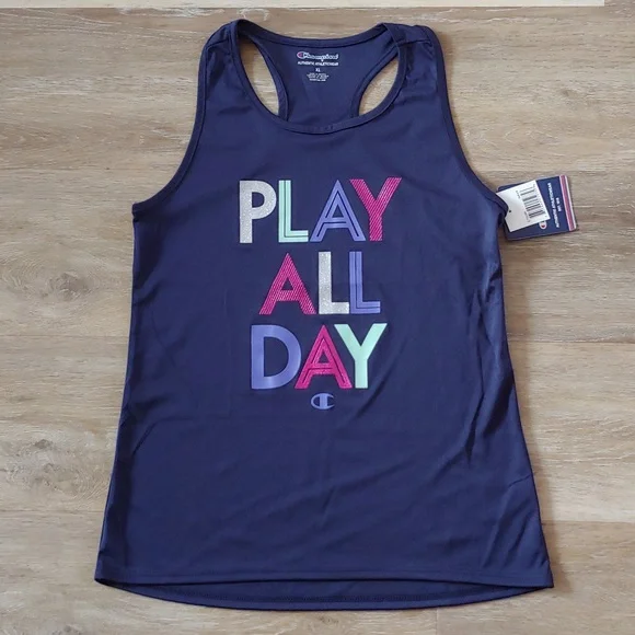 NWT Champion Youth Girls Play All Day Graphic Tank Top Size XL